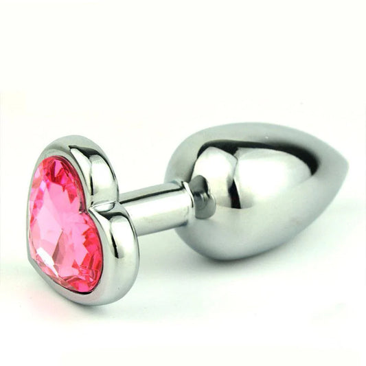 Plug Anal Metálico Joya Corazón Talla S