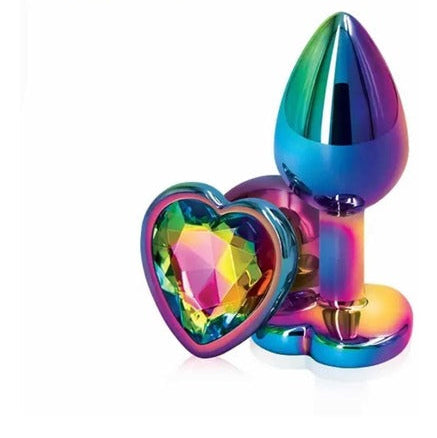 Plug Anal Metálico Joya Corazón Tornasol Talla L