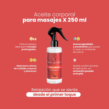 Aceite para Masajes Corporales Con Feromonas 250ml Sen Íntimo