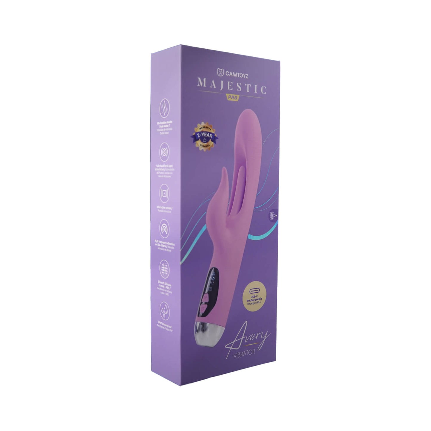 Vibrador Triple Estimulación Avery con Carga USB-C Camtoyz