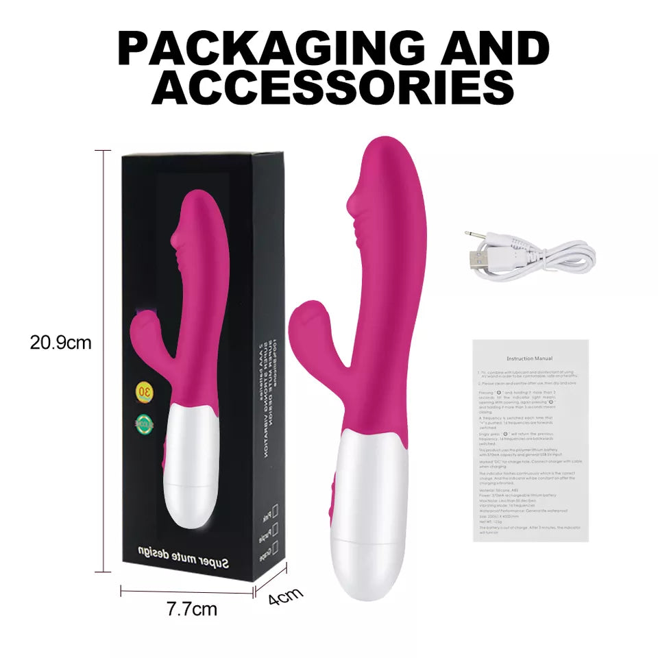 Vibrador Tipo Rabbit Candry Recargable 30 Vibraciones