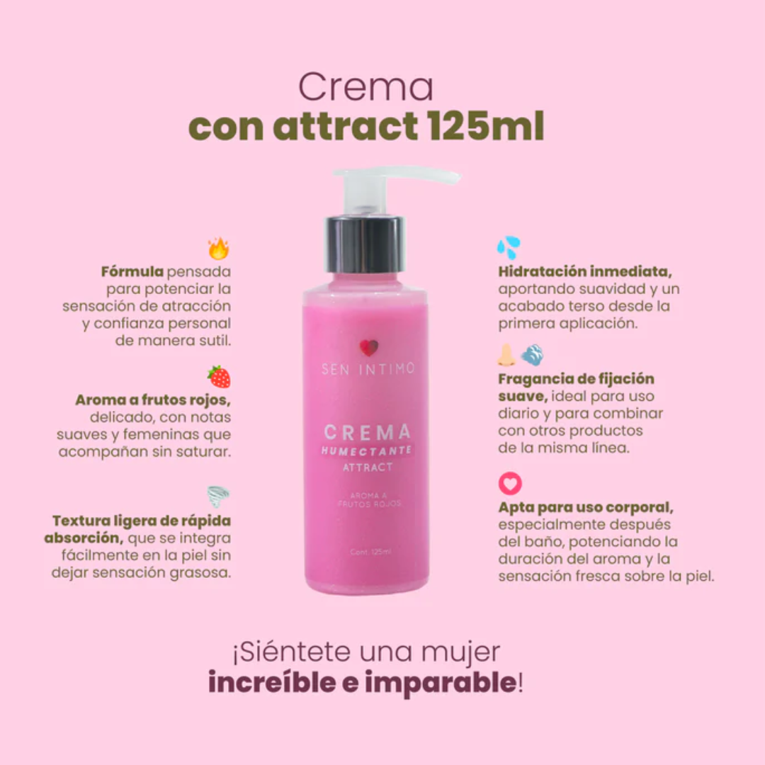 Crema Humectante Frutos Rojos Con Feromonas Y Brillo Sen intimo 125ml