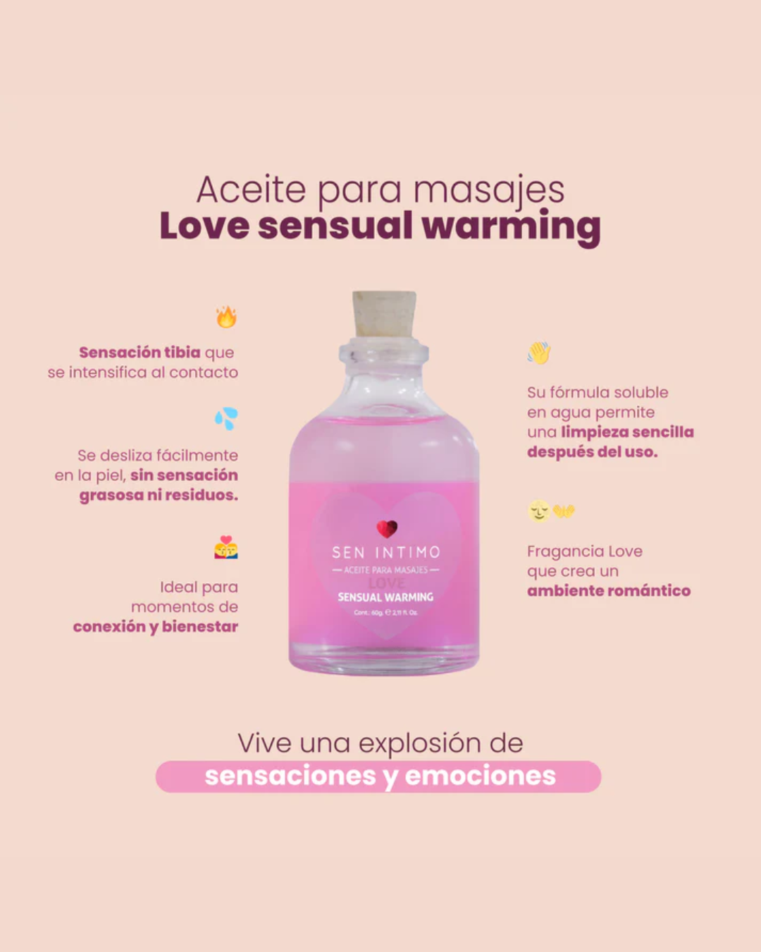 Aceite Para Masajes Sensual Warming X 60 ML Love Sen Intimo