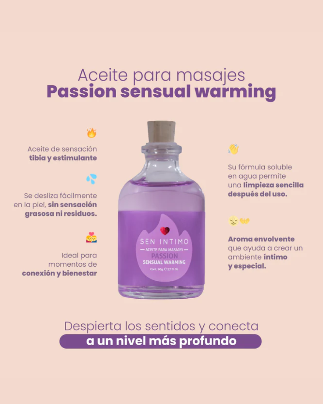 Aceite Para Masajes Sensual Warming X 60 ML Passion Sen Intimo