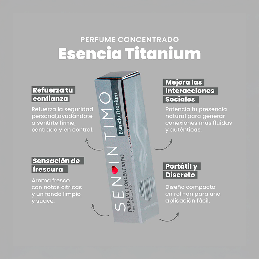 Perfume para hombre esencia Titanium 10ml Sen Íntimo