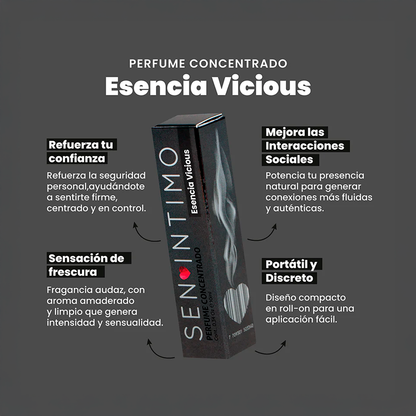 Perfume para hombre esencia Vicious 10ml Sen Íntimo