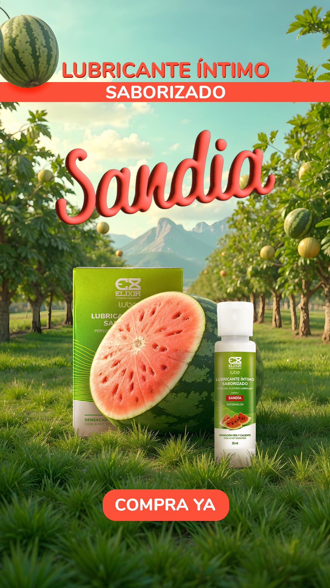 Lubricante Saborizado Sandía Elixir Frio Y Calor