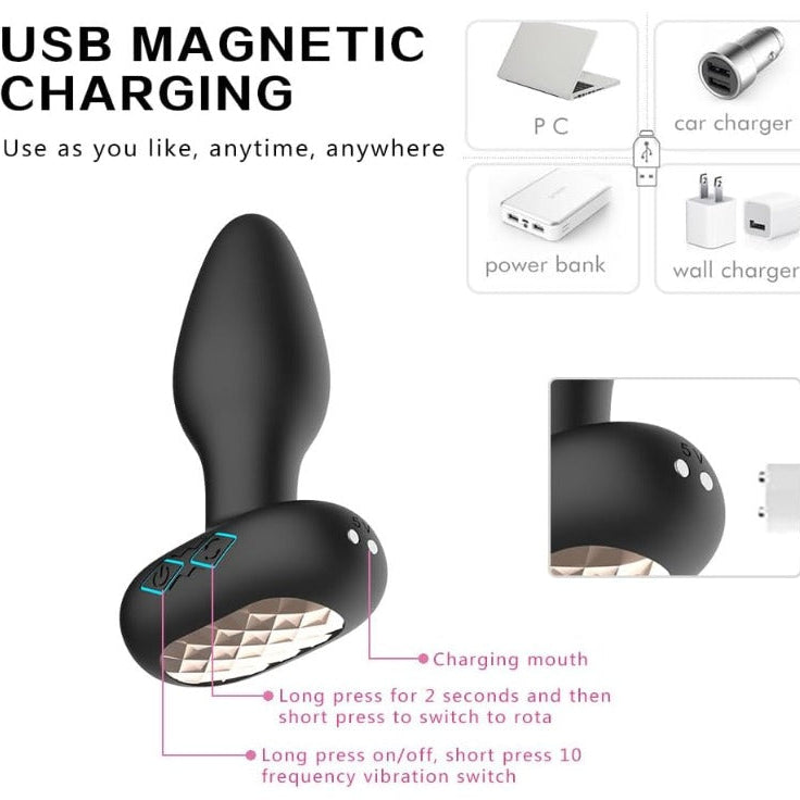 Plug Anal Con Vibración y Rotación APP
