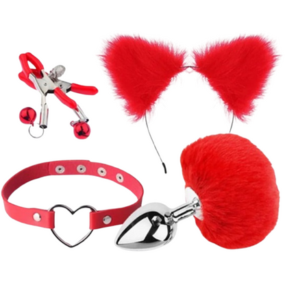 Kit Plug Anal Tempatition Kik Red X5